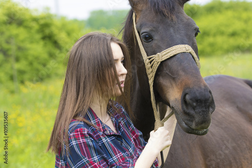 Girl and horse friendship