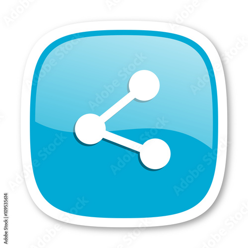 share blue glossy web icon