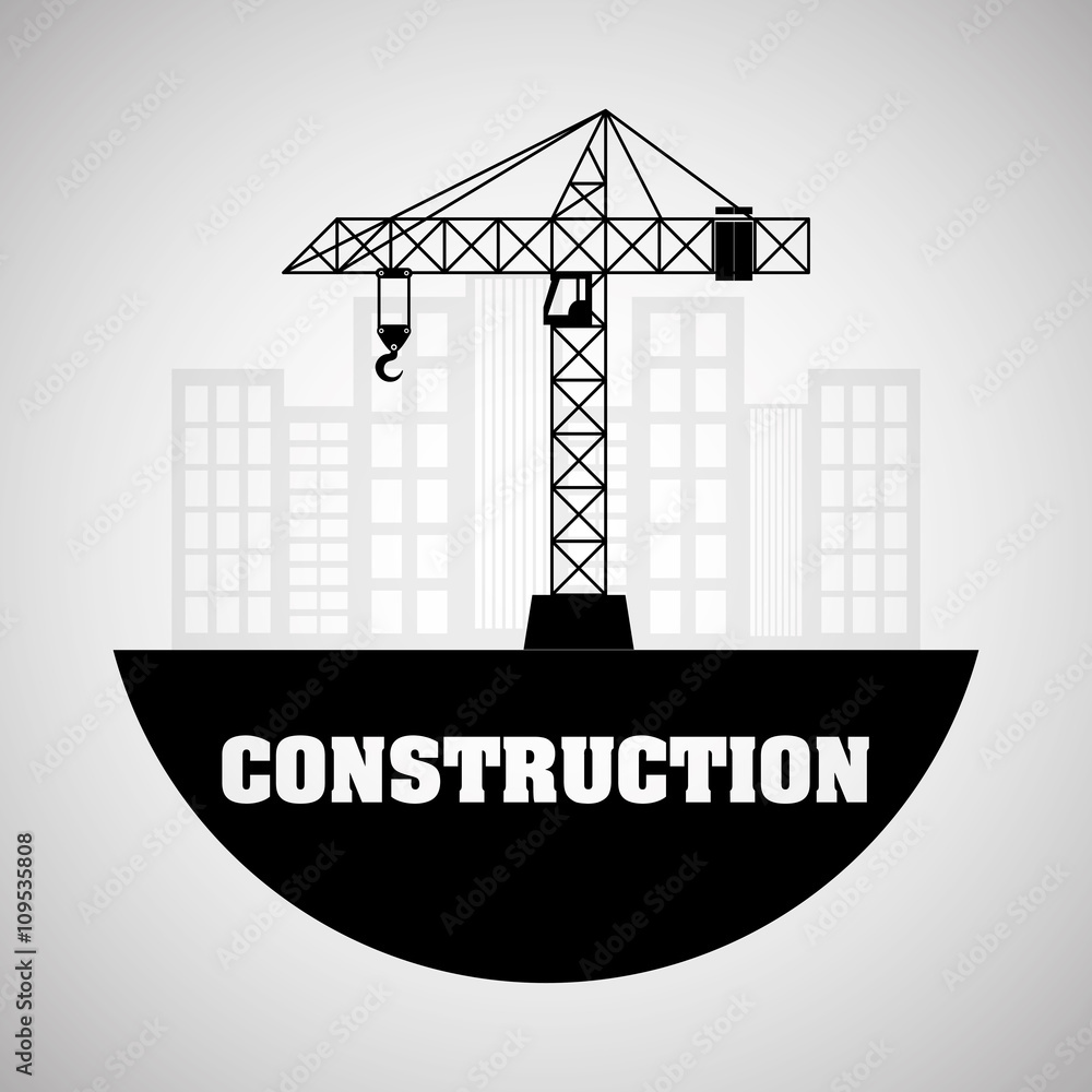Construction design. crane icon. repair concept, vector illustration