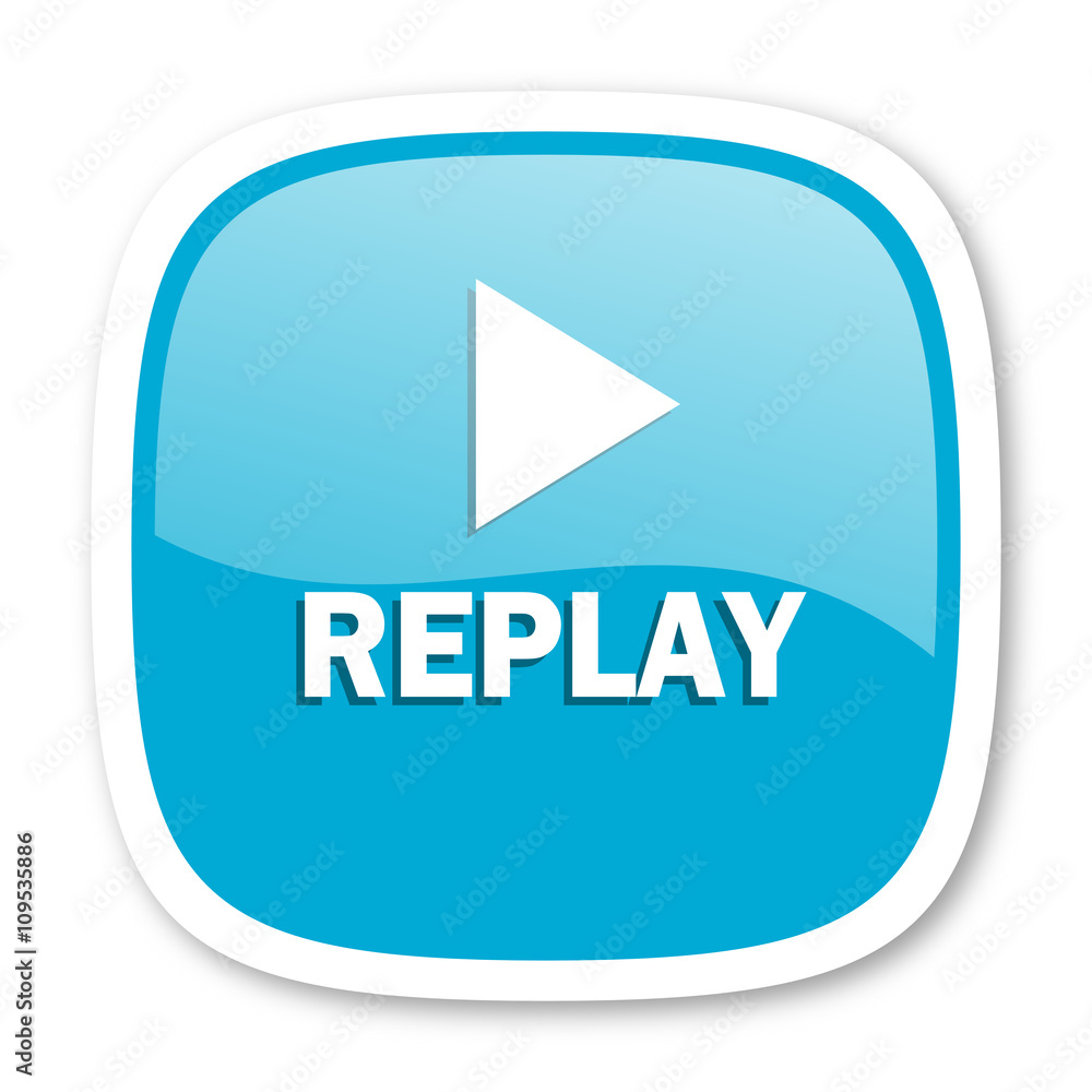 replay blue glossy web icon replay blue glossy web icon
