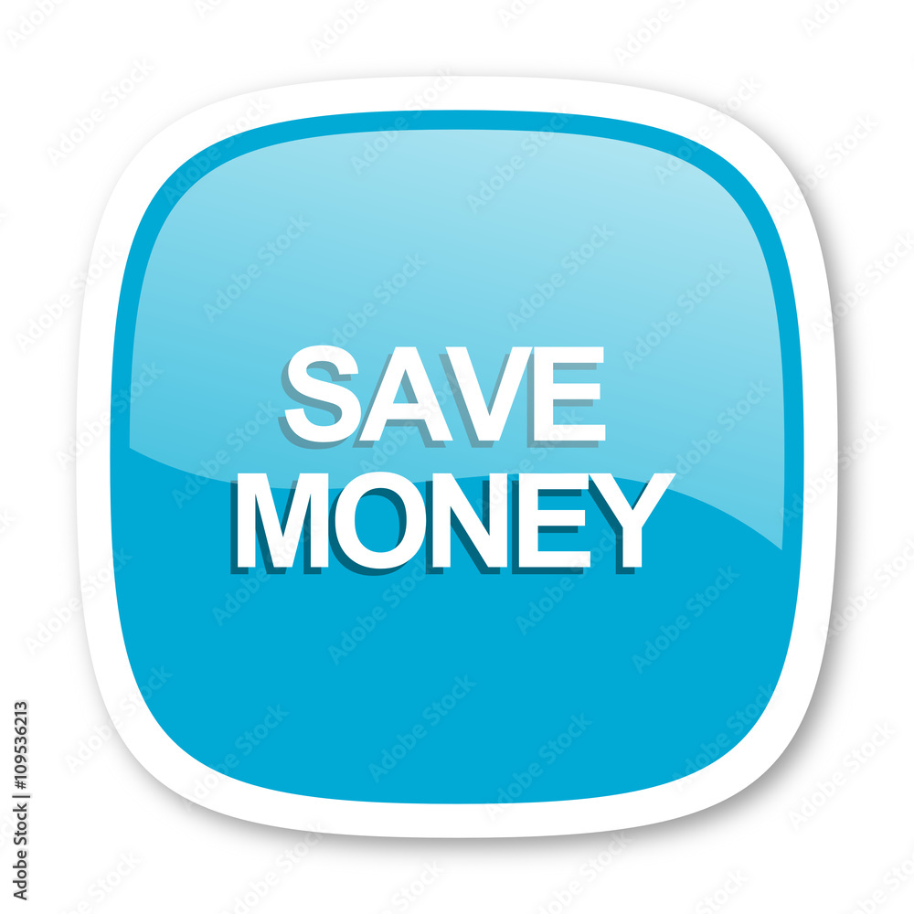 save money blue glossy web icon save money blue glossy web icon