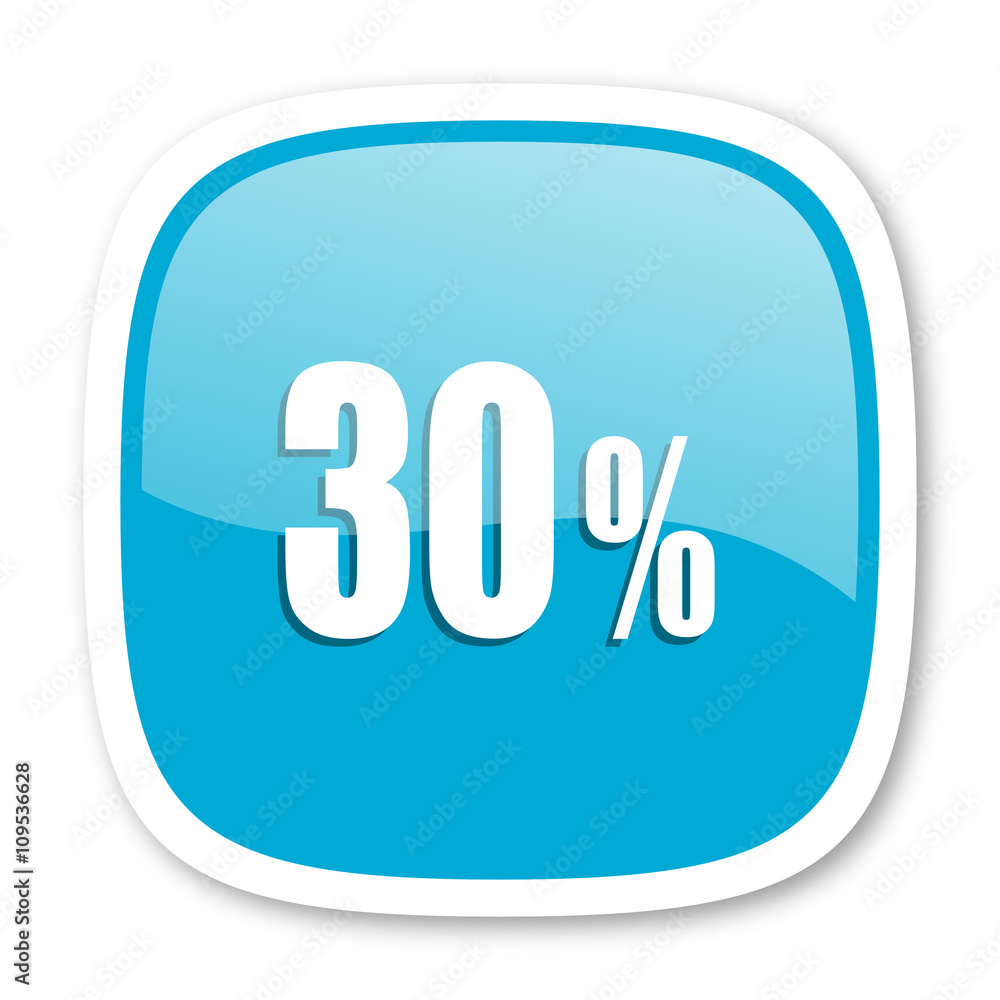 30 percent blue glossy web icon 30 percent blue glossy web icon