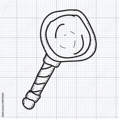 Simple doodle of a magnifying glass