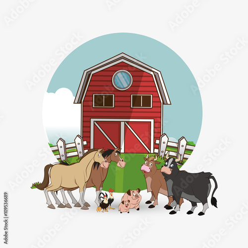 Farm design. animal icon. nature concept, vector illustration