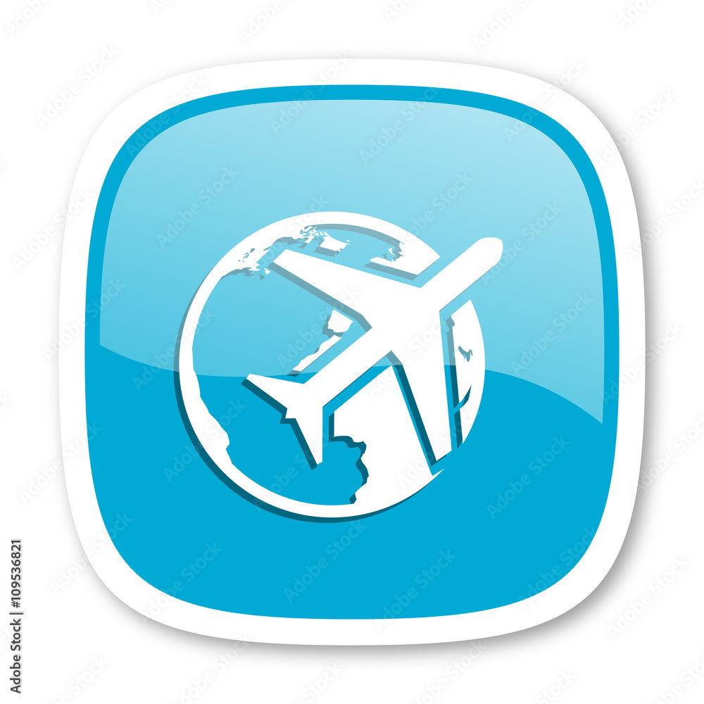 travel blue glossy web icon travel blue glossy web icon