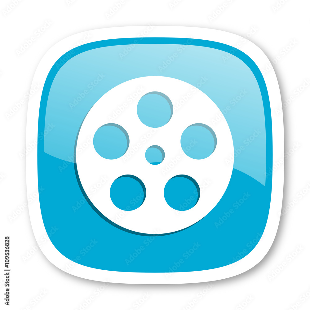 film blue glossy web icon