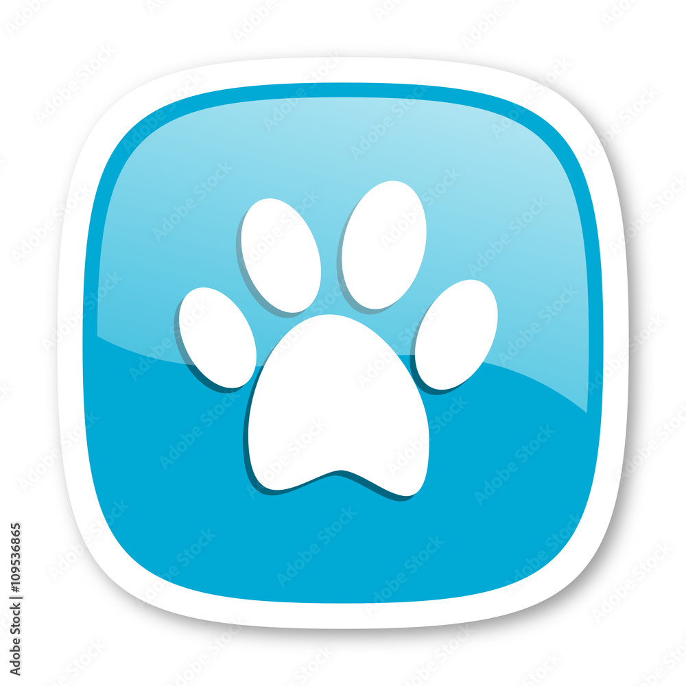 foot blue glossy web icon