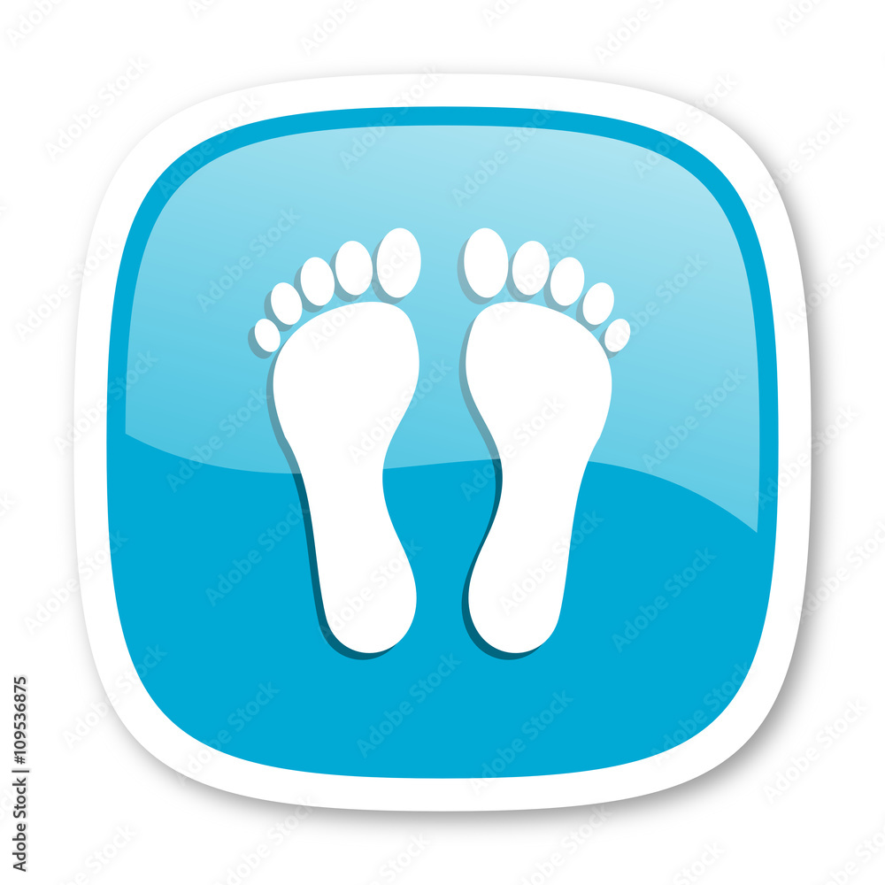 Obraz premium foot blue glossy web icon