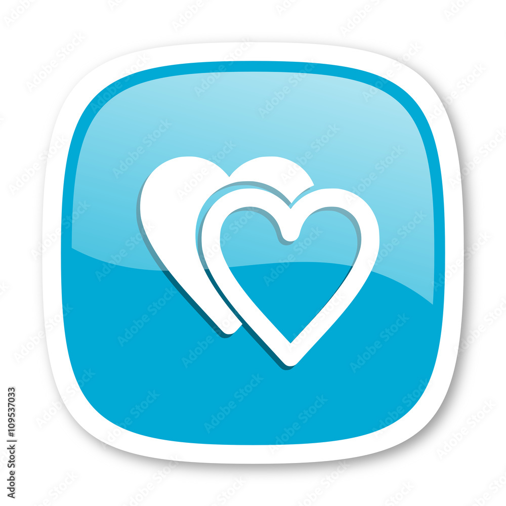 love blue glossy web icon love blue glossy web icon