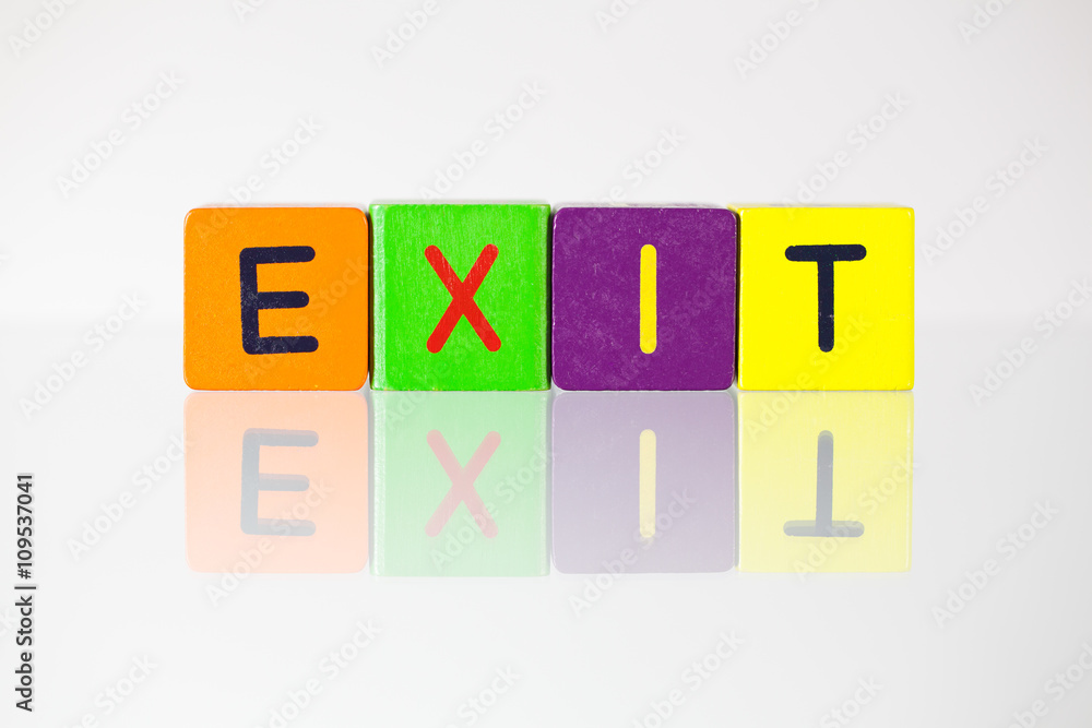 Exit - an inscription from children's blocks Exit - an inscription from children's blocks