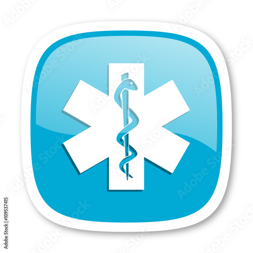 emergency blue glossy web icon