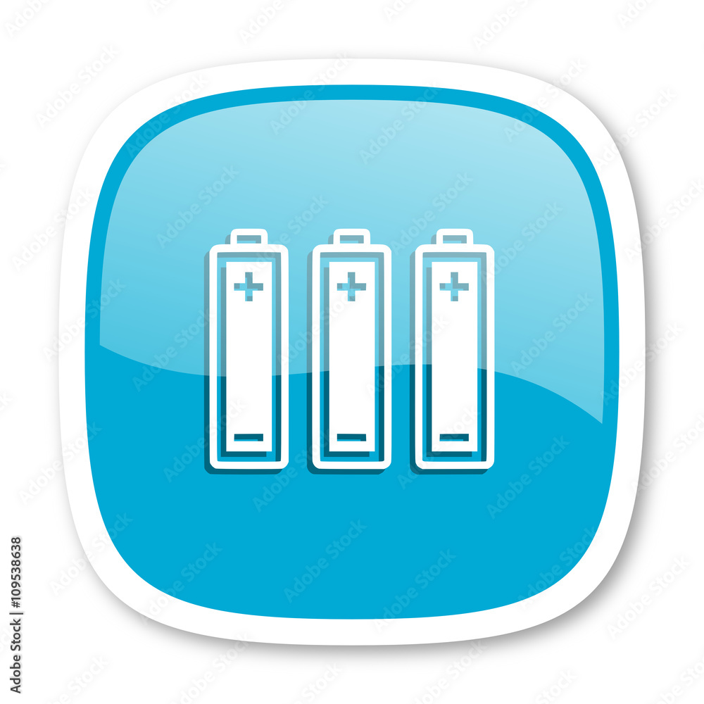battery blue glossy web icon battery blue glossy web icon