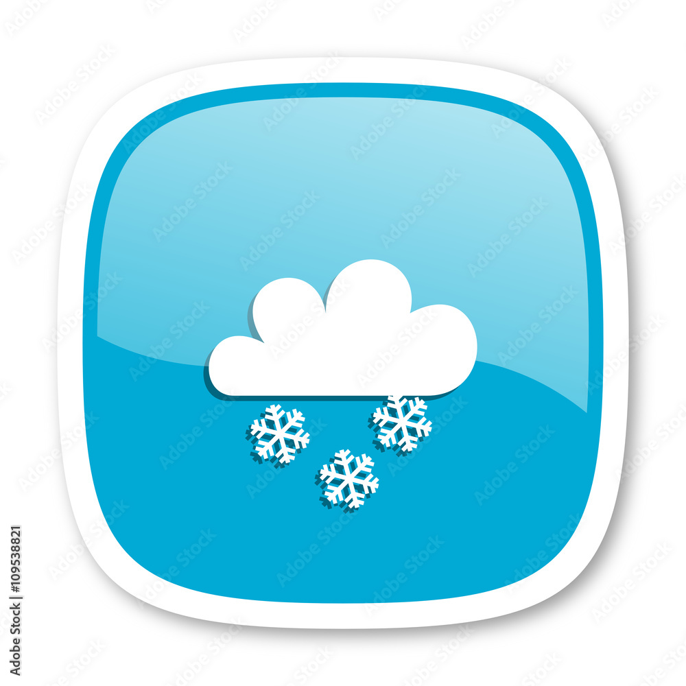 snowing blue glossy web icon snowing blue glossy web icon