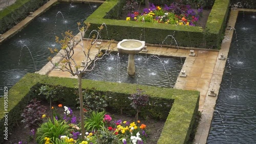 Gardens of the Generalife in Alhambra.  Granada, Spain
