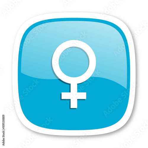 female blue glossy web icon