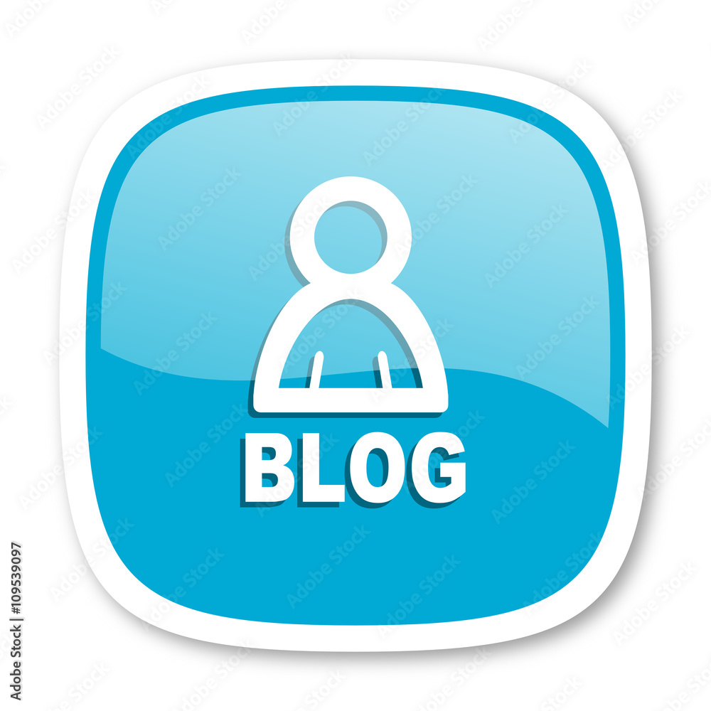 blog blue glossy web icon blog blue glossy web icon