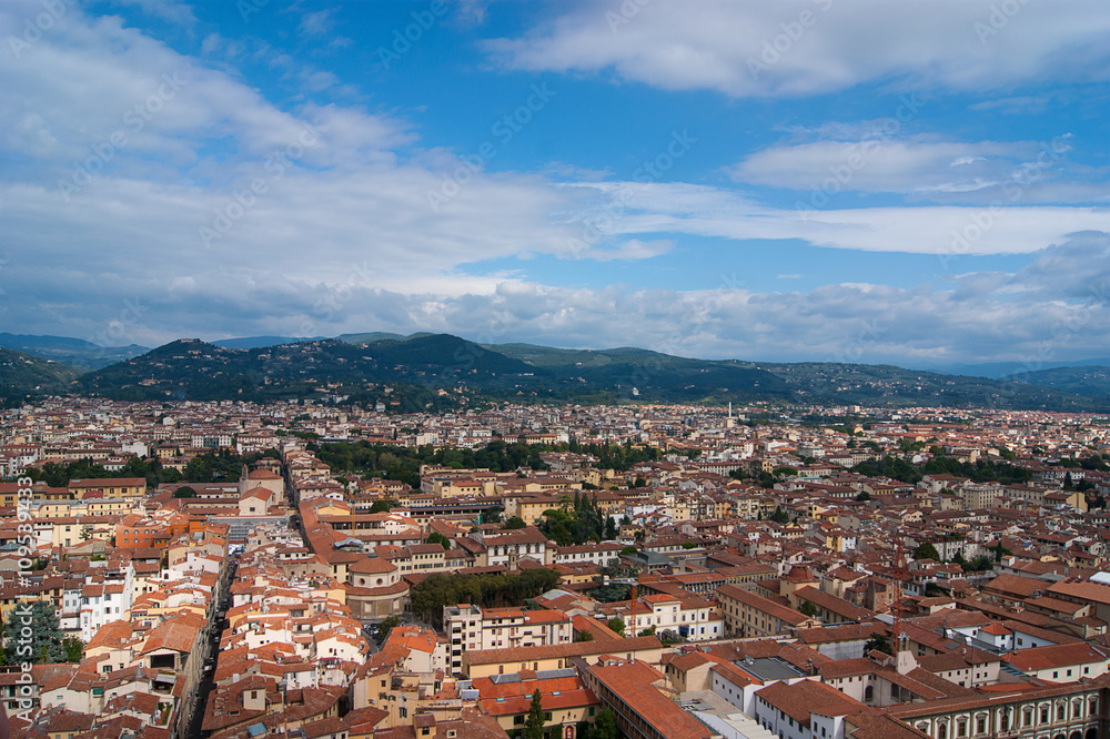 Panoramic aerial view of Florence city.