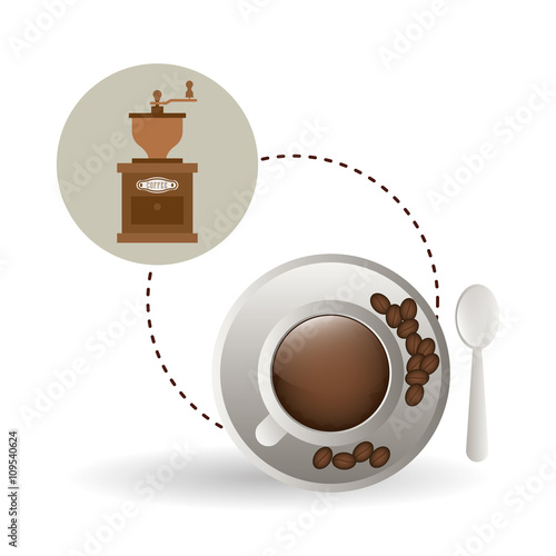 Coffee design. breakfast conceptl. white background