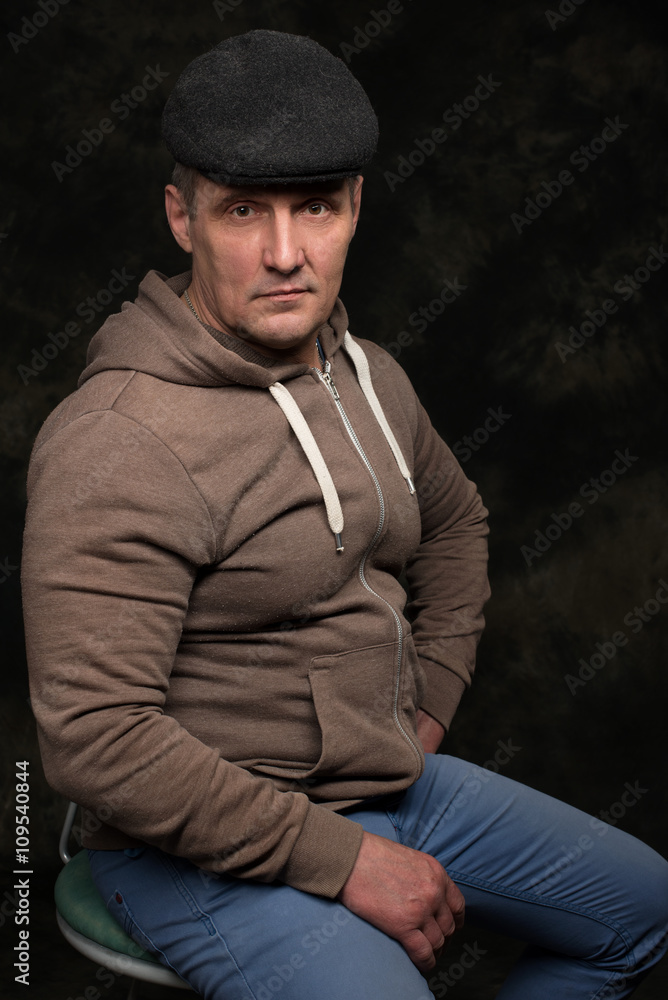 portrait of handsome serious senior man portrait of handsome serious senior man