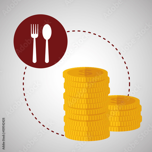 Menu design. coin icon. restaurant concept 