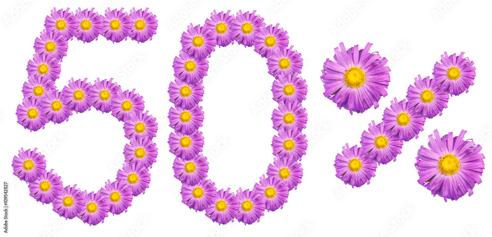 figures 50% of the letters written by purple flowers