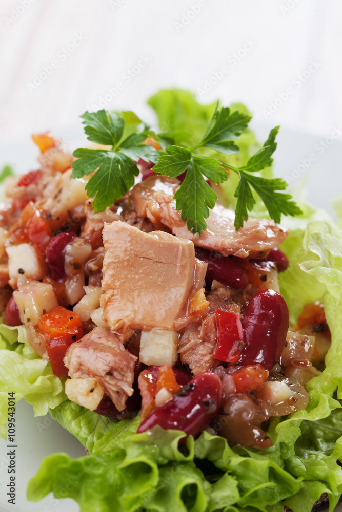Tuna salad with lettuce and vegetables Tuna salad with lettuce and vegetables