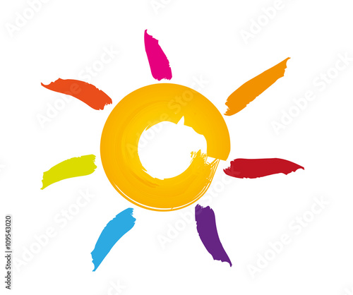 Soleil - plage - couleur - été - détente - pinceau