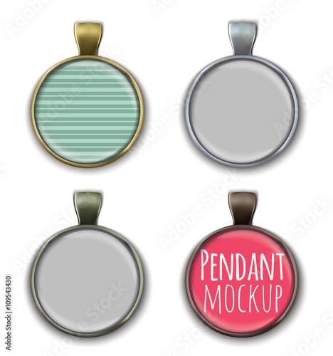 Round pendant mockup template