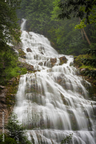 Bridal Veil Falls. A spectacular waterfall located on the Trans-Canada Highway just east of Rosedale  British Columbia  Canada.