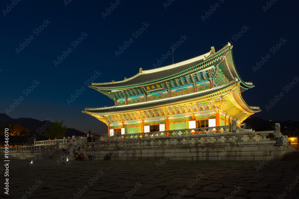 Seoul, South Korea - August 14, 2015: Gyeongbokgung main palace