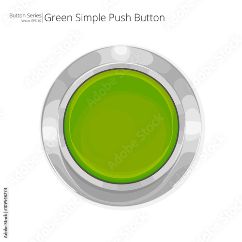 Green Push Button. Simple green push button. Vector EPS10.