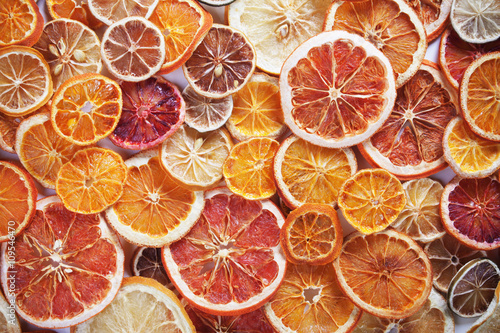 Slices of dried citrus fruit