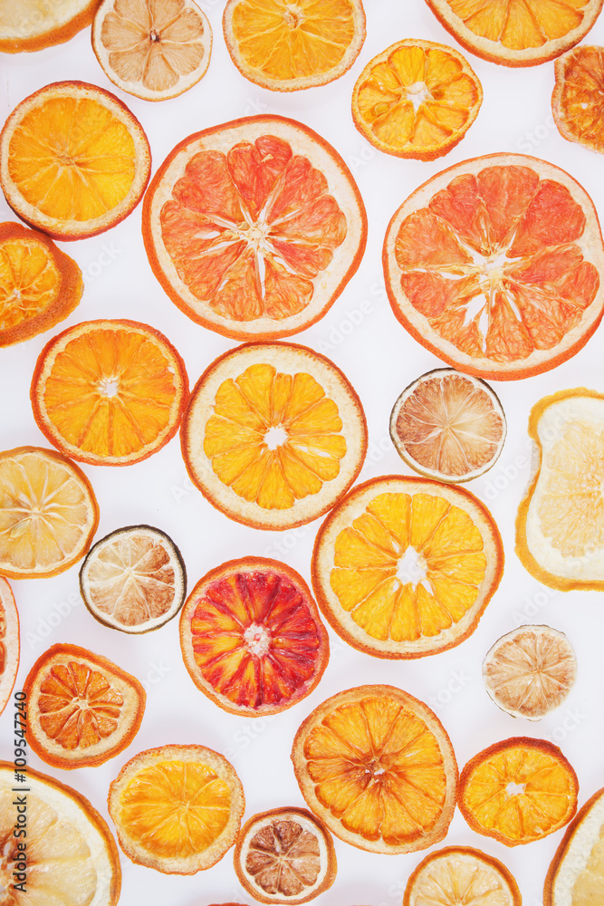Slices of dried citrus fruit Slices of dried citrus fruit