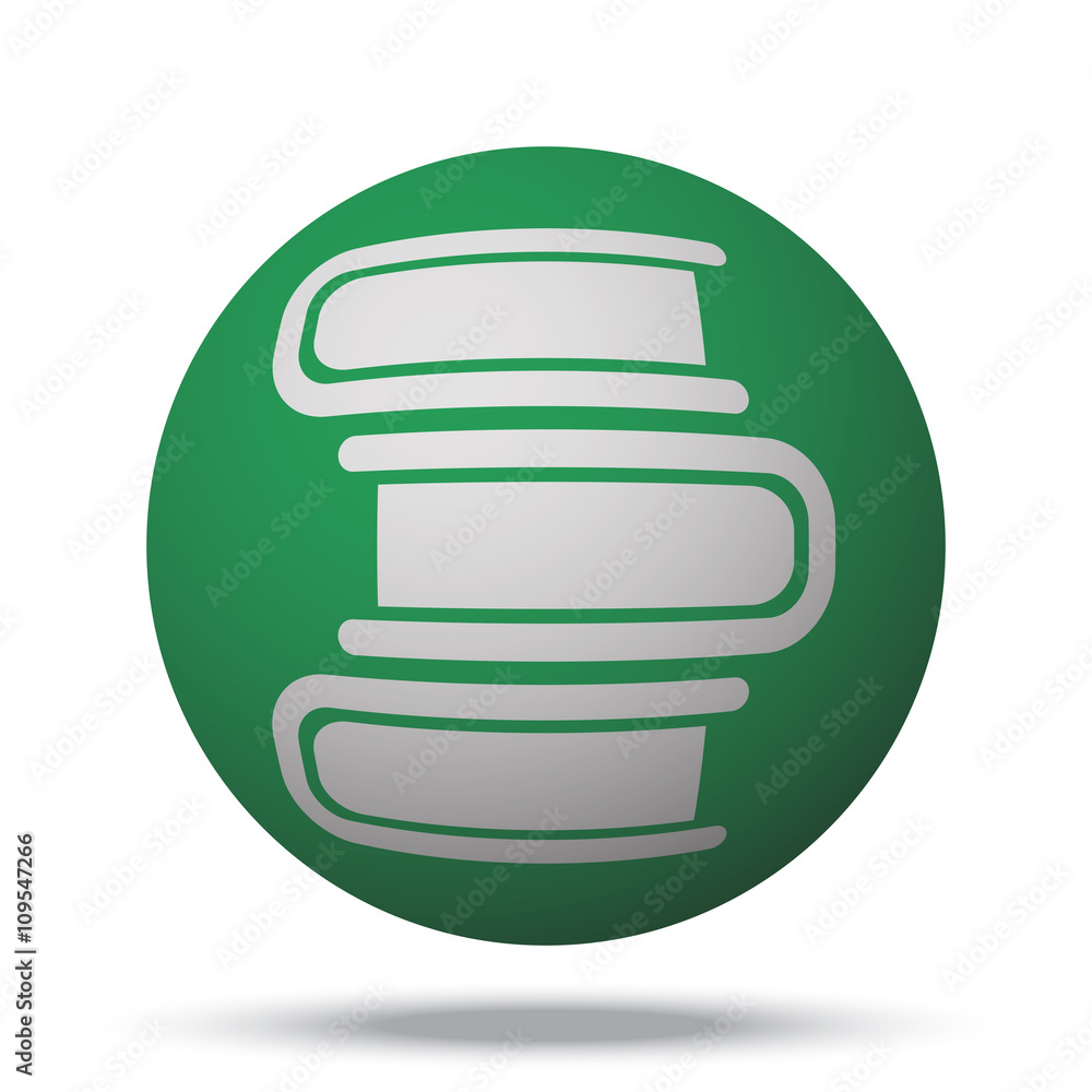 White Books web icon on green sphere ball White Books web icon on green sphere ball