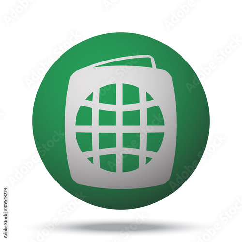 White Passport web icon on green sphere ball