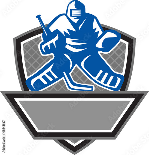 Ice Hockey Goalie Crest Retro