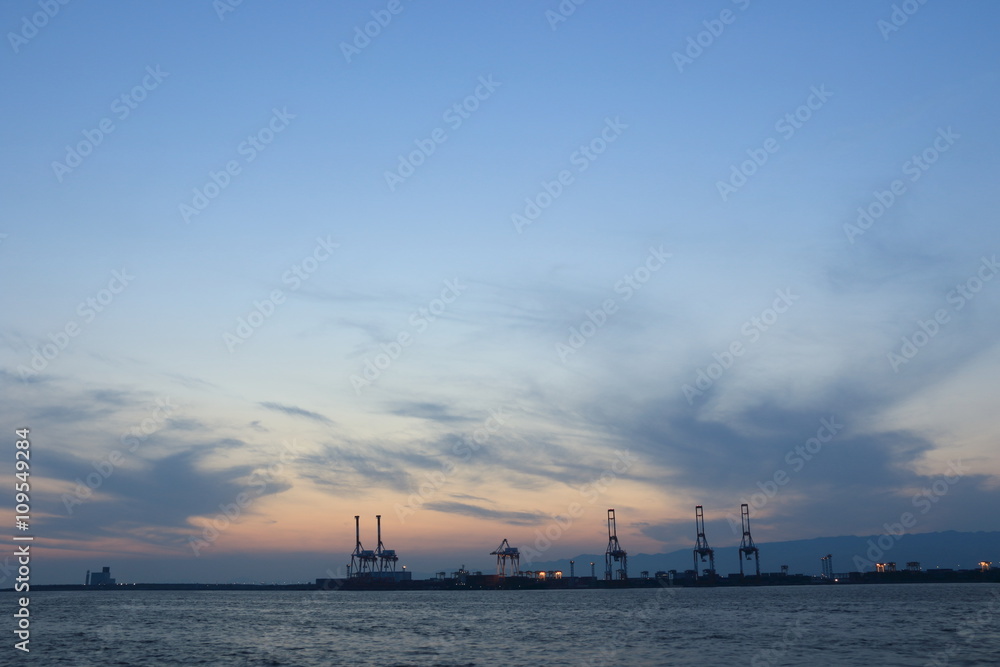 sunset of osaka bay, Japan