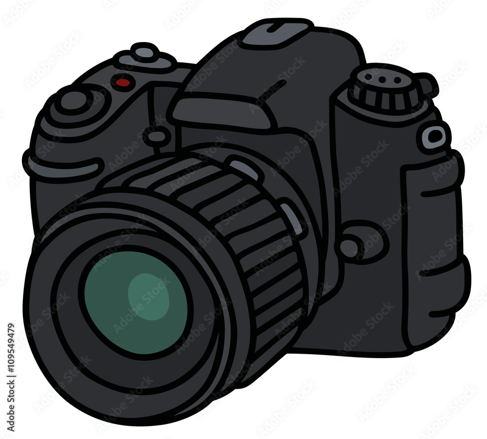 Obraz premium Photographic camera / Hand drawing, vector illustration