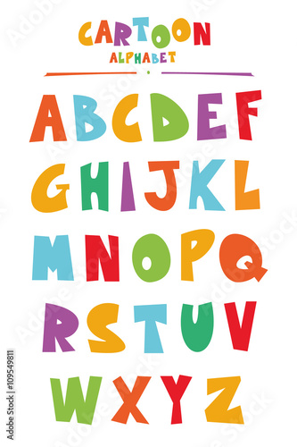 Funny cartoon style ABC for kids