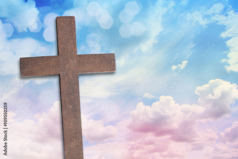 The Cross of Jesus Christ and beautiful clouds