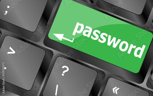 concept of accessibility with password button on the laptop, keyboard key. Keyboard keys icon button vector