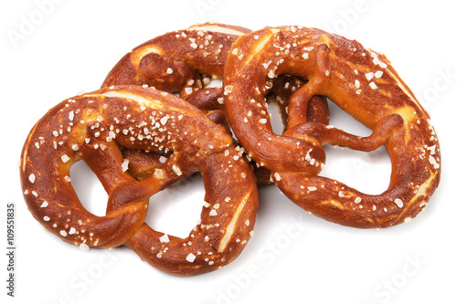 German pretzel isolated on white