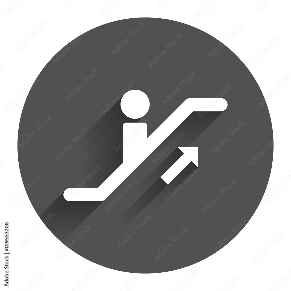 Escalator staircase icon. Elevator moving stair. Escalator staircase icon. Elevator moving stair.