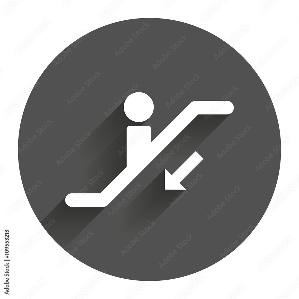 Escalator staircase icon. Elevator moving stair. Escalator staircase icon. Elevator moving stair.