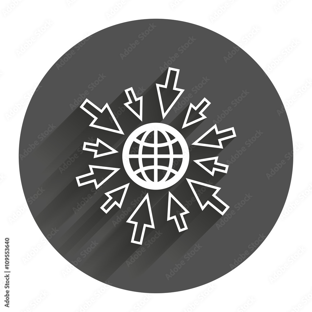 Go to Web icon. Globe with mouse cursors. Go to Web icon. Globe with mouse cursors.