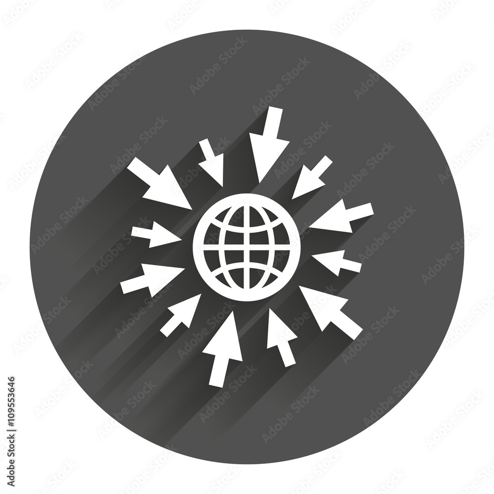 Go to Web icon. Globe with mouse cursors. Go to Web icon. Globe with mouse cursors.