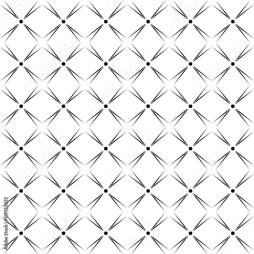 The complex geometric pattern. Seamless pattern of thin lines. Black and white monochrome ornament.