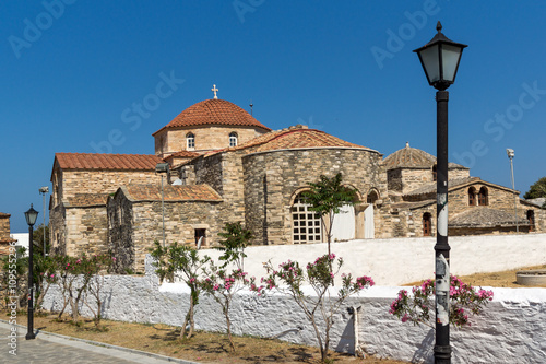 Panoramic view of Church of Panagia Ekatontapiliani in Parikia, Paros island, Cyclades, Greec