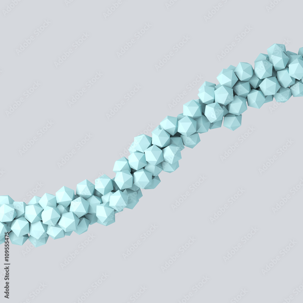 Abstract 3d rendering of chaotic polygon particles. Abstract 3d rendering of chaotic polygon particles.