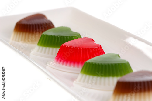 jelly pudding isolate on white